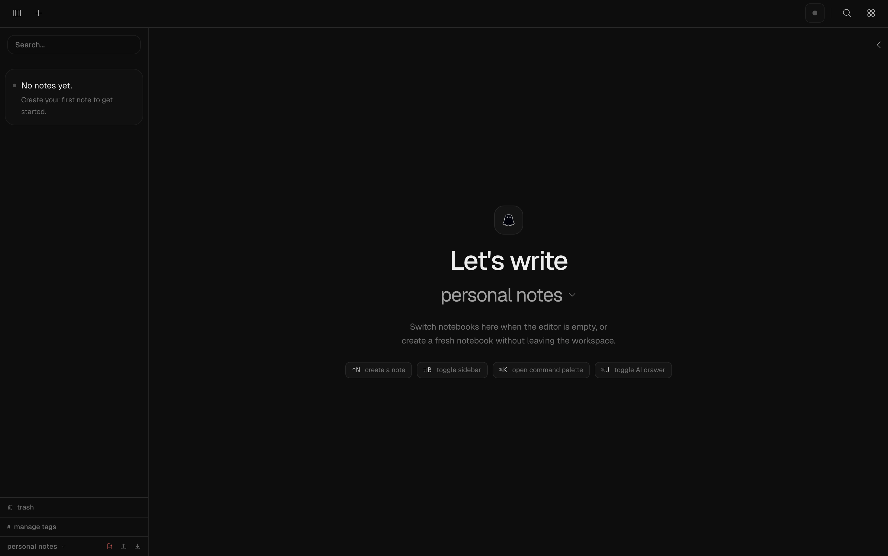 Notes with AI-assisted editing