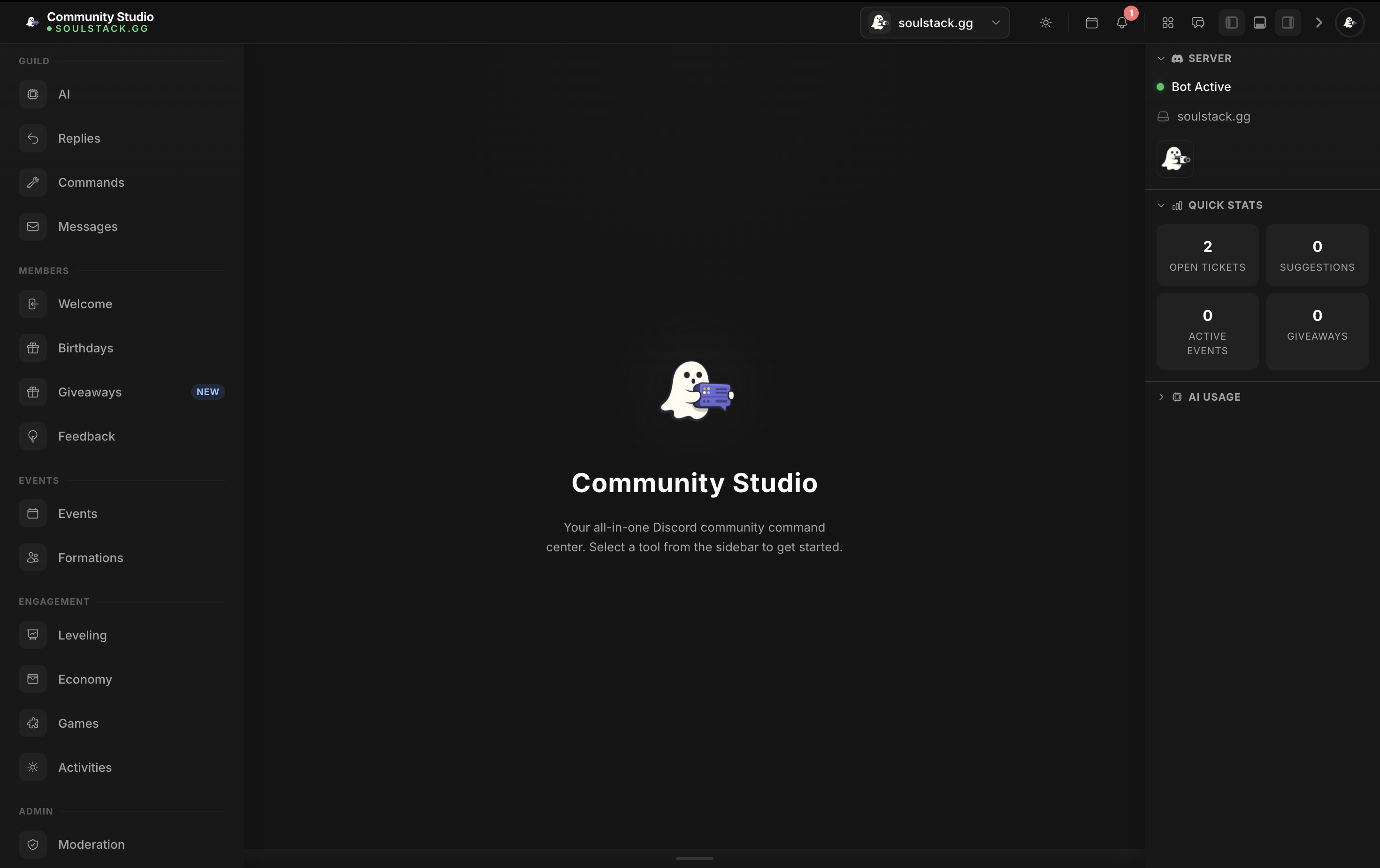 Community Studio managing a creator community